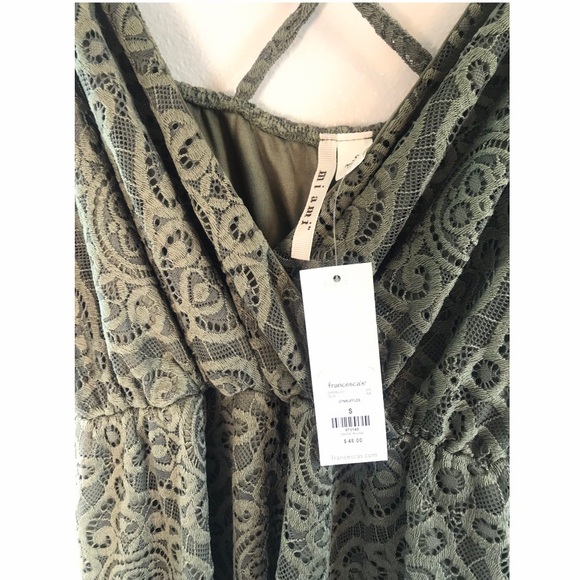 Francesca’s Lace Maxi Dress Olive boho autumn - Picture 4 of 7